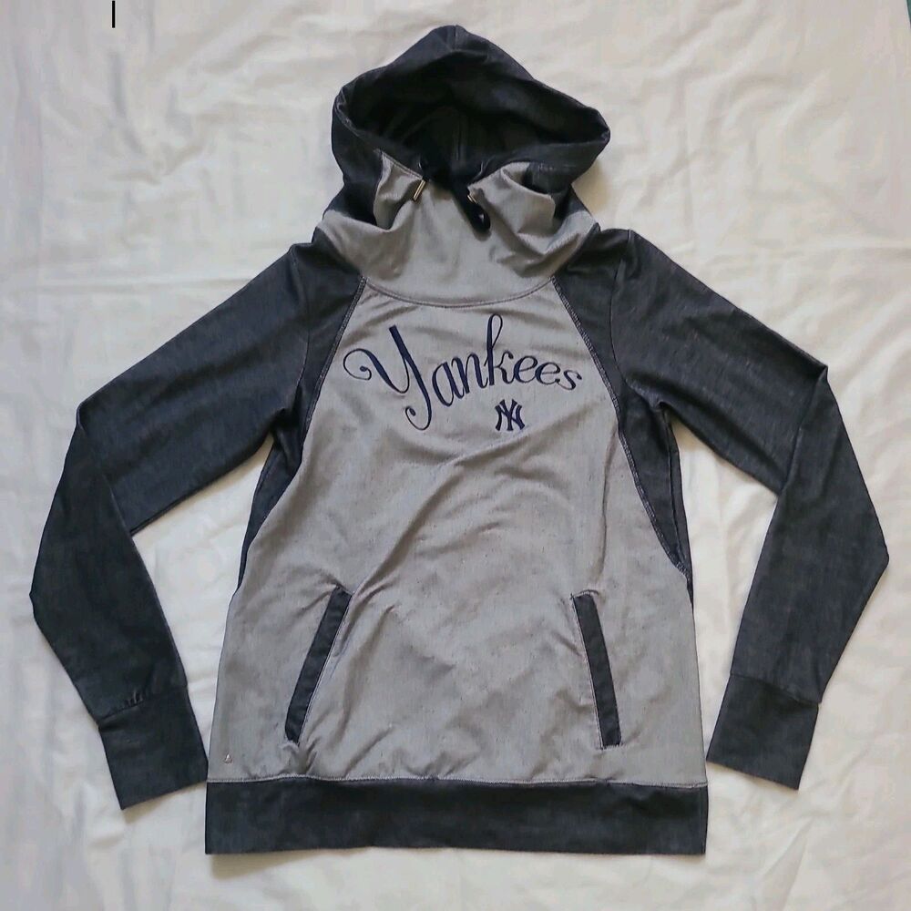 Womens Small Mens XS New York Yankees Antigua Heathered Gray Pullover Hoodie